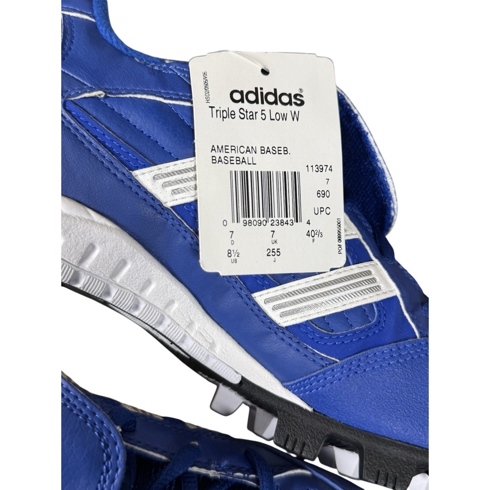 Adidas Triple Star 5 Low Baseball Cleats Size 8.5 Blue New NWT - Picture 3 of 6